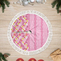 Pastel Magenta Aloha Hawaii Tiki Tree Skirt Tropical Plumeria - Seamless Style