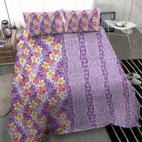 Lush Lilac Aloha Hawaii Tiki Bedding Set Tropical Plumeria - Seamless Style