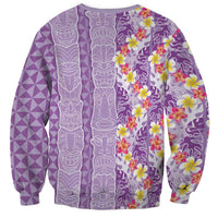 Lush Lilac Aloha Hawaii Tiki Sweatshirt Tropical Plumeria - Seamless Style LT14 - Polynesian Pride