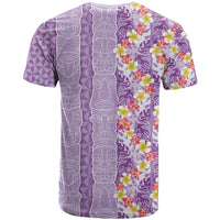 Lush Lilac Aloha Hawaii Tiki T Shirt Tropical Plumeria - Seamless Style