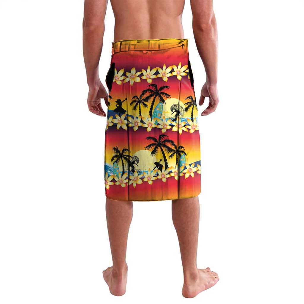 Tropical Islands Sunset Hawaii Lavalava Go Surfing With Hula Girl - Summer Vibes LT14 - Polynesian Pride