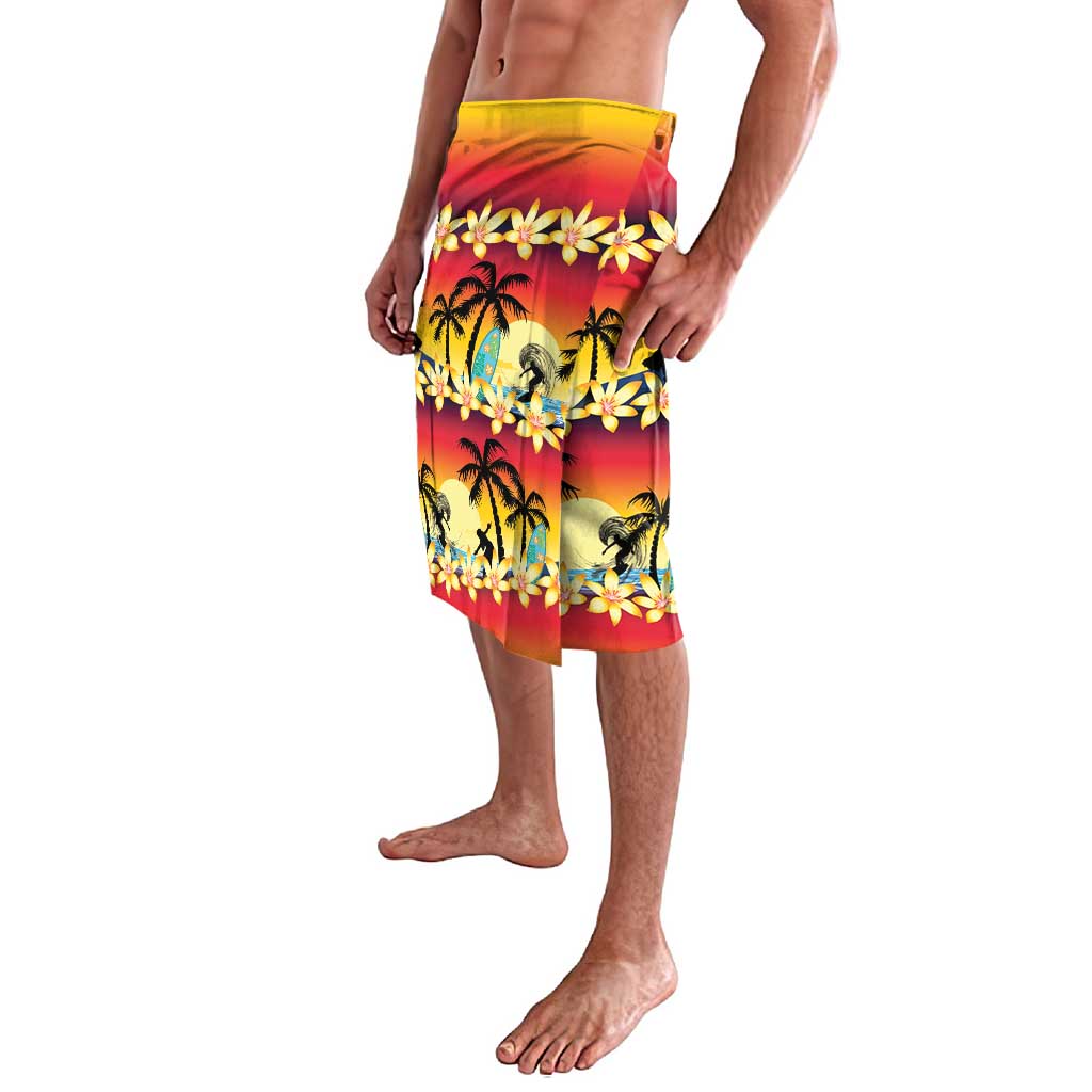 Tropical Islands Sunset Hawaii Lavalava Go Surfing With Hula Girl - Summer Vibes LT14 - Polynesian Pride