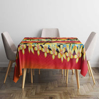 Tropical Islands Sunset Hawaii Tablecloth Go Surfing With Hula Girl - Summer Vibes