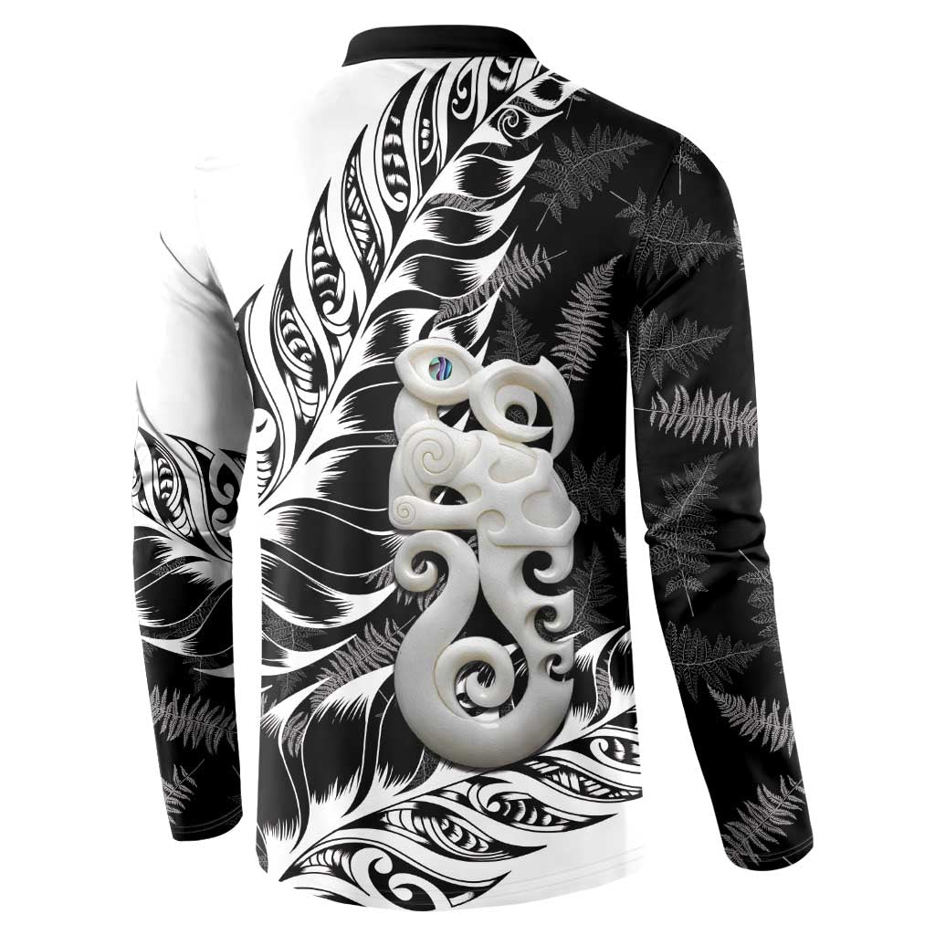 Aotearoa Manaia NZ Maori Silver Fern Button Sweatshirt LT14 - Polynesian Pride