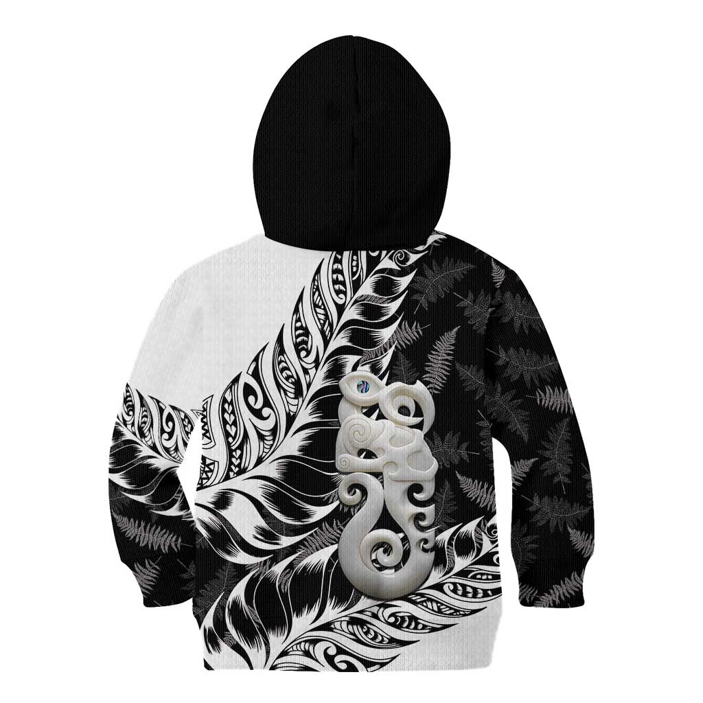 Aotearoa Manaia NZ Maori Silver Fern Kid Hoodie LT14 - Polynesian Pride