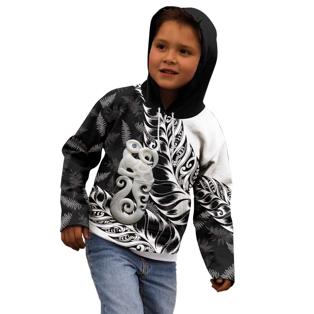 Aotearoa Manaia NZ Maori Silver Fern Kid Hoodie LT14 - Polynesian Pride