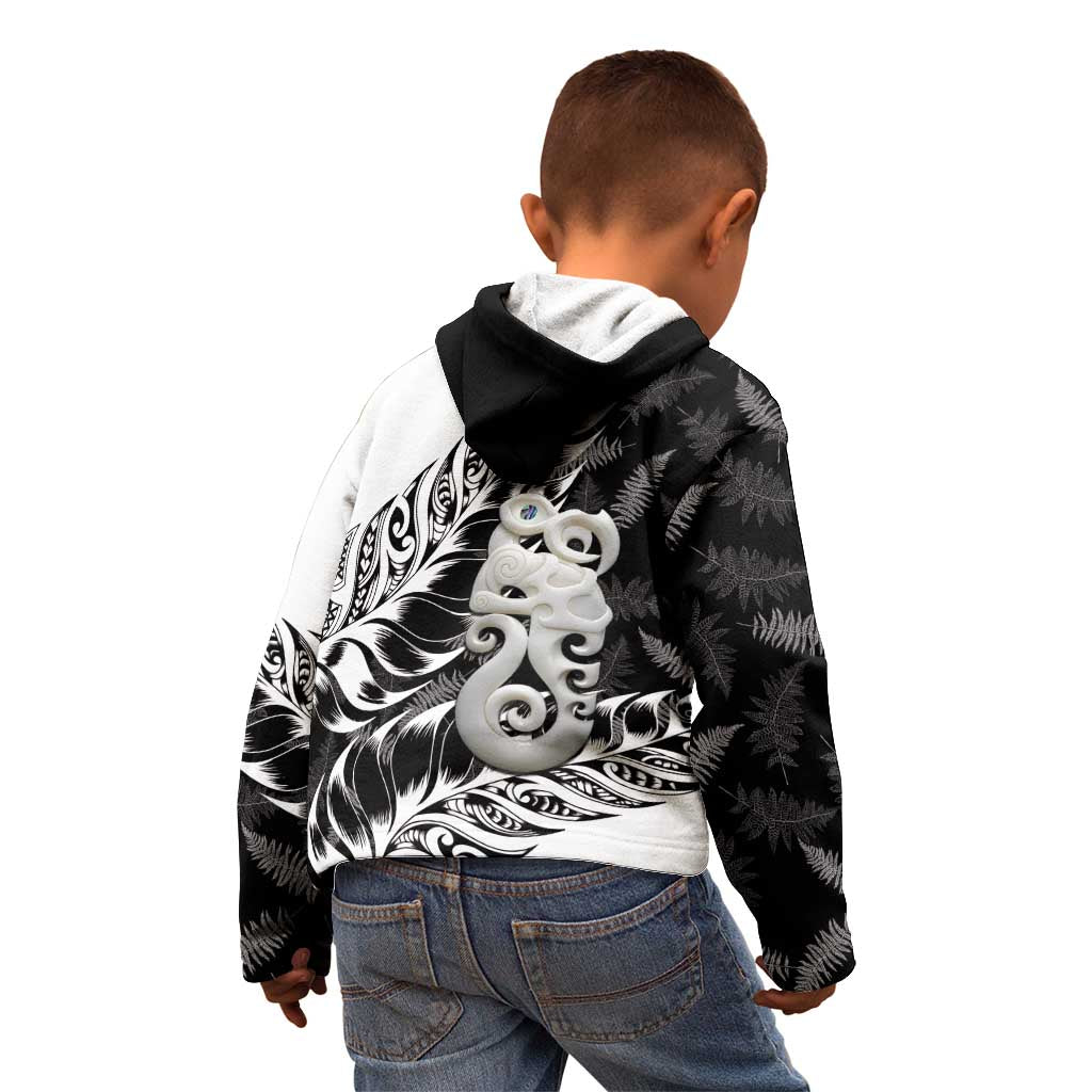 Aotearoa Manaia NZ Maori Silver Fern Kid Hoodie LT14 - Polynesian Pride