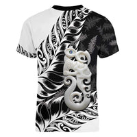 Aotearoa Manaia NZ Maori Silver Fern Women V-Neck T-Shirt LT14 - Polynesian Pride