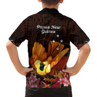 Gude Hi Hai Papua New Guinea Family Matching Long Sleeve Bodycon Dress and Hawaiian Shirt Motuan PNG Raggiana Bird of Paradise Tropical Vibes LT14 - Polynesian Pride