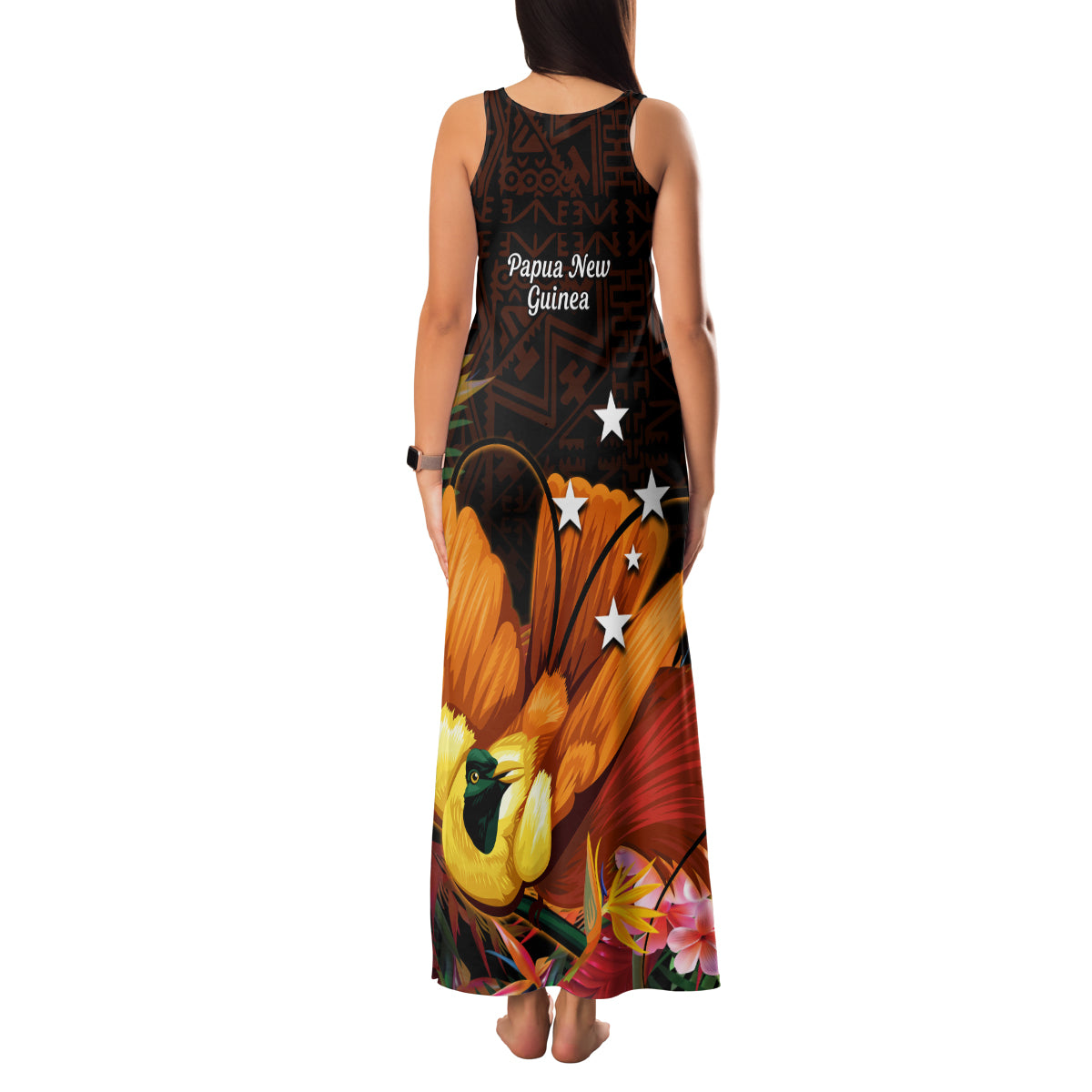 Gude Hi Hai Papua New Guinea Family Matching Tank Maxi Dress and Hawaiian Shirt Motuan PNG Raggiana Bird of Paradise Tropical Vibes LT14 - Polynesian Pride