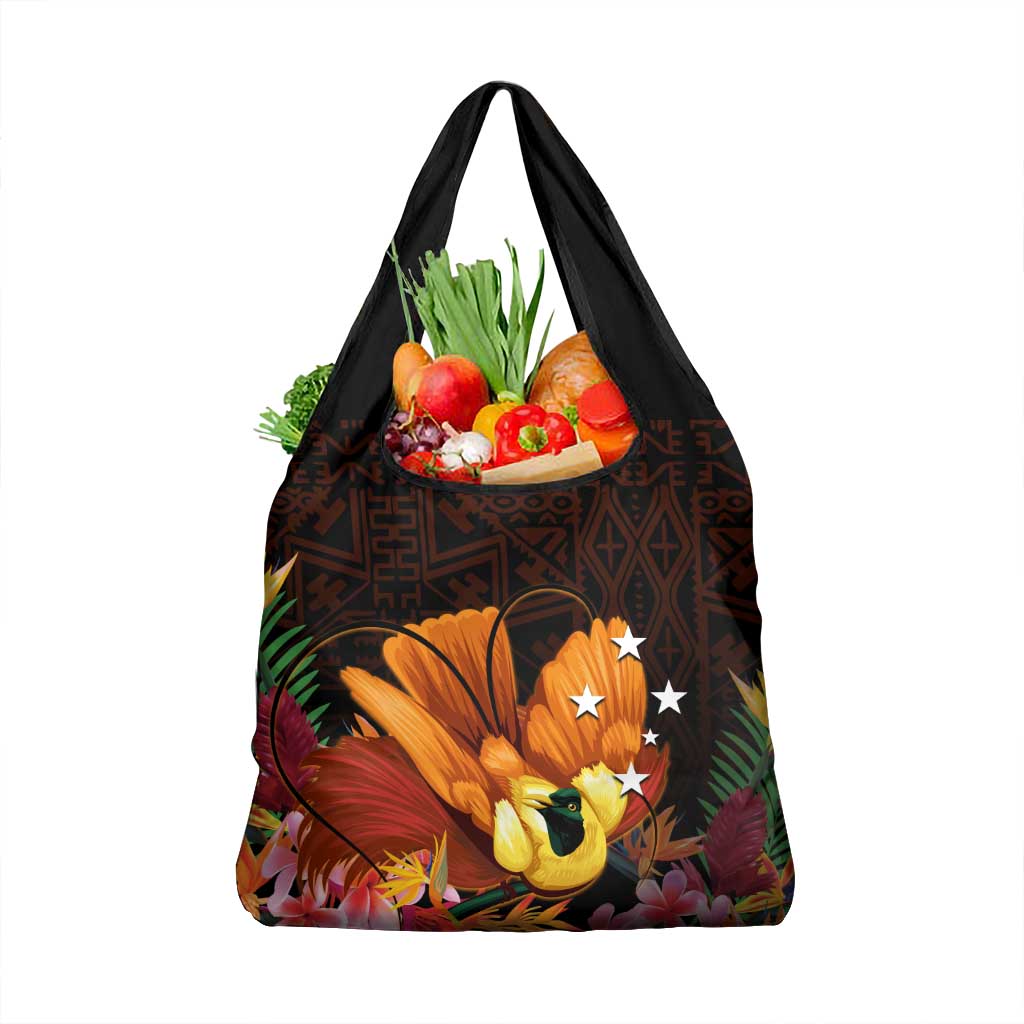 Gude Hi Hai Papua New Guinea Grocery Bag Motuan PNG Raggiana Bird of Paradise Tropical Vibes