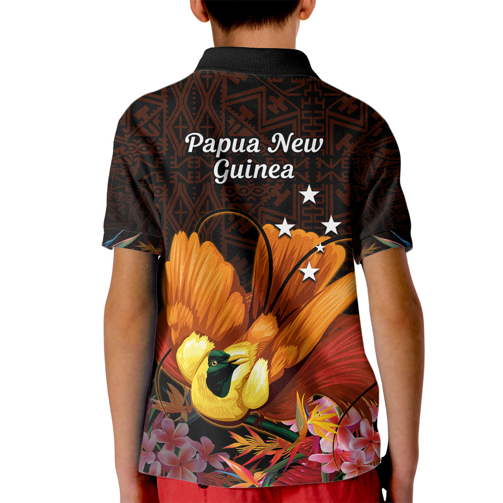 Gude Hi Hai Papua New Guinea Kid Polo Shirt Motuan PNG Raggiana Bird of Paradise Tropical Vibes LT14 - Polynesian Pride
