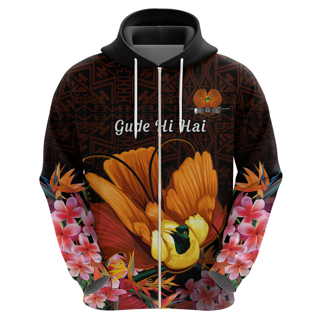 Gude Hi Hai Papua New Guinea Zip Hoodie Motuan PNG Raggiana Bird of Paradise Tropical Vibes LT14 - Polynesian Pride