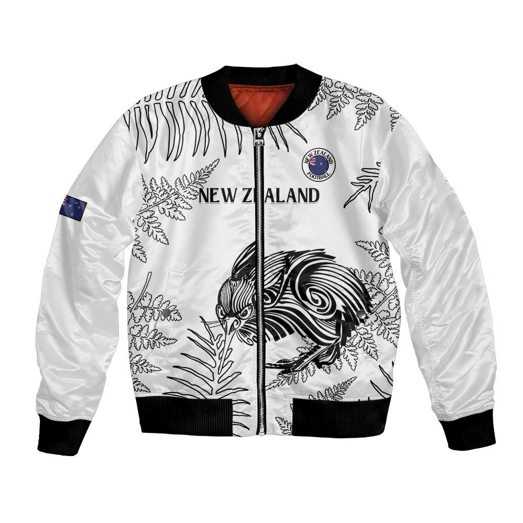 Custom New Zealand Kiwi Football Bomber Jacket Aotearoa Silver Fern