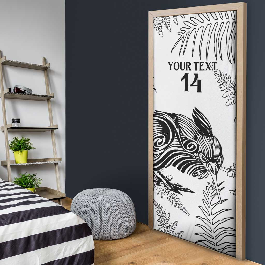 Custom New Zealand Kiwi Football Door Cover Aotearoa Silver Fern - Polynesian Pride