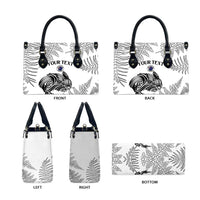 Custom New Zealand Kiwi Football Leather Bag Aotearoa Silver Fern - Polynesian Pride