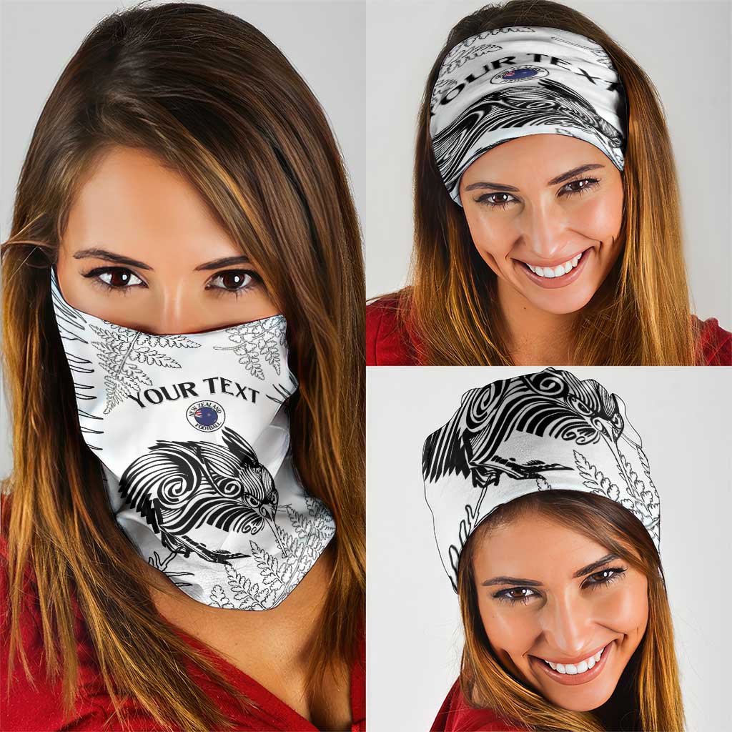 Custom New Zealand Kiwi Football Neck Gaiter Aotearoa Silver Fern - Polynesian Pride