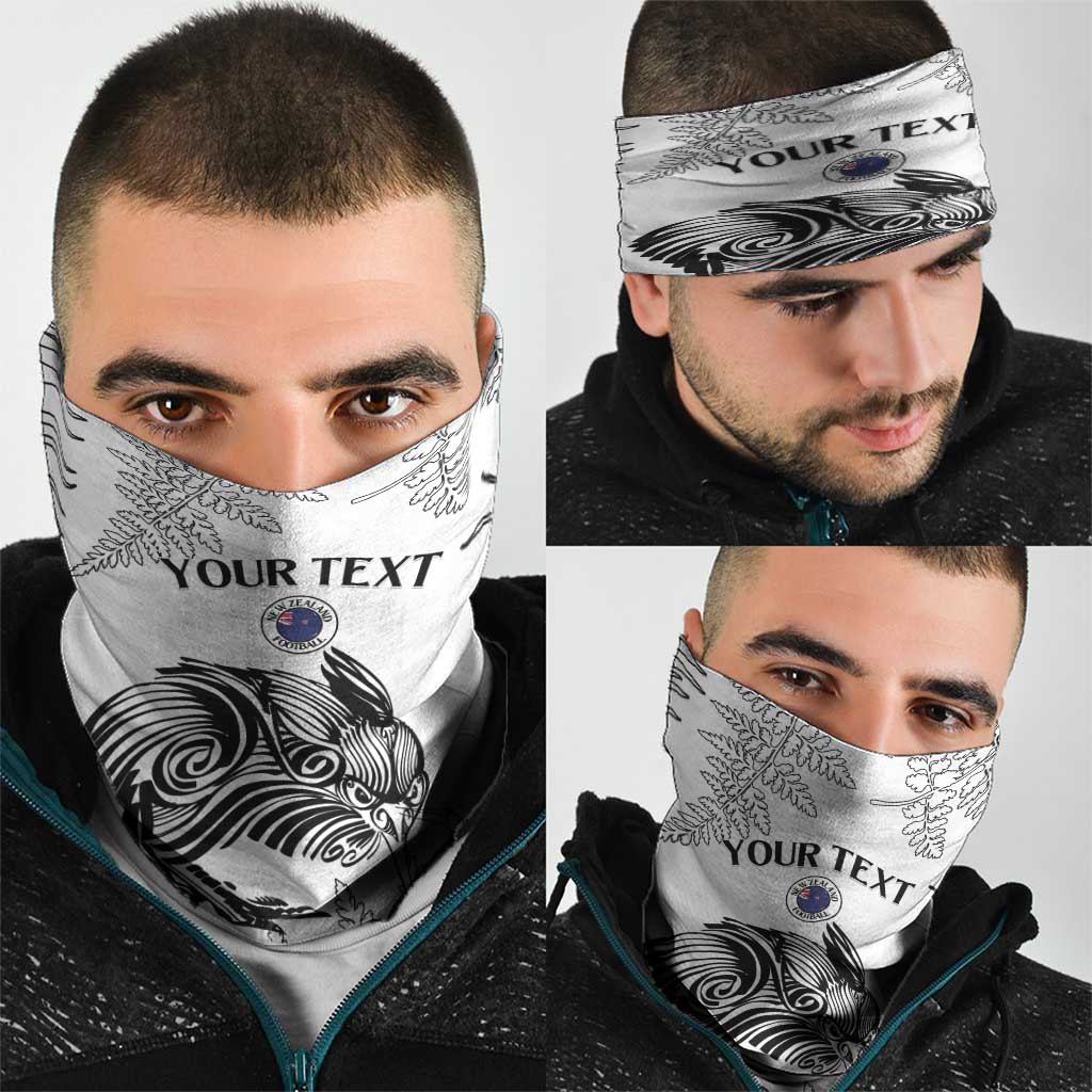 Custom New Zealand Kiwi Football Neck Gaiter Aotearoa Silver Fern - Polynesian Pride