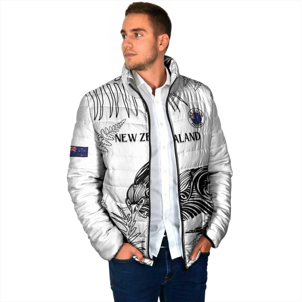 Custom New Zealand Kiwi Football Padded Jacket Aotearoa Silver Fern - Polynesian Pride