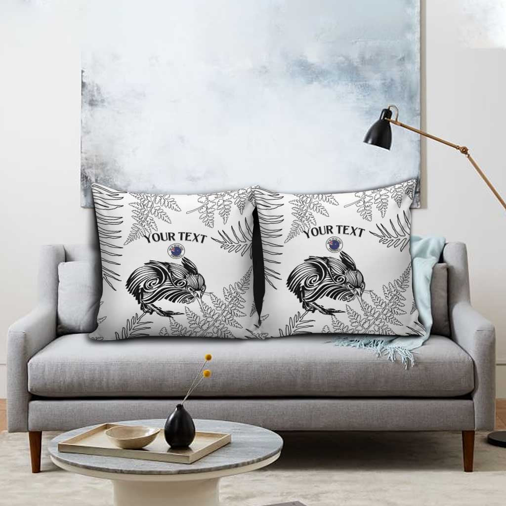 Custom New Zealand Kiwi Football Pillow Cover Aotearoa Silver Fern - Polynesian Pride