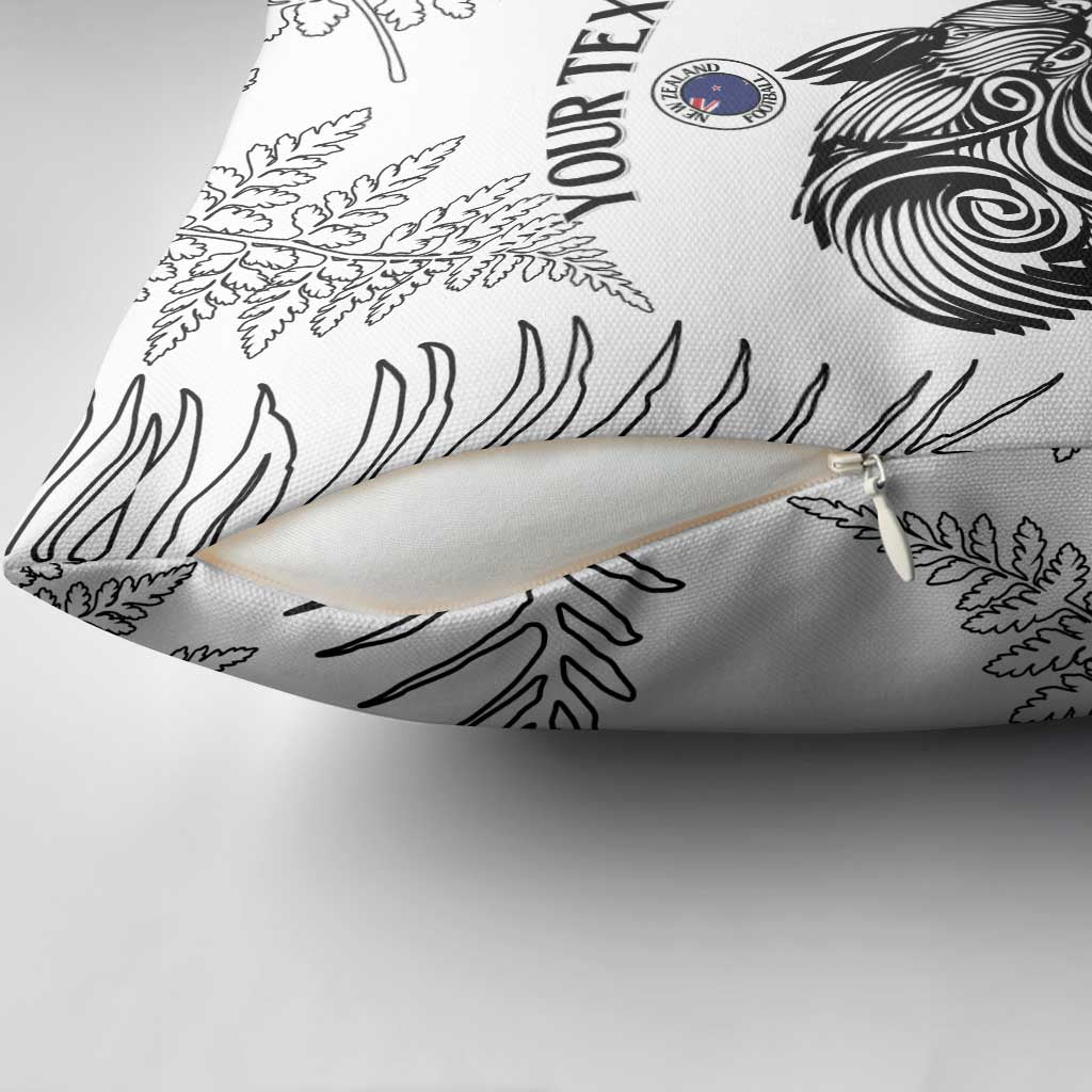 Custom New Zealand Kiwi Football Pillow Cover Aotearoa Silver Fern - Polynesian Pride