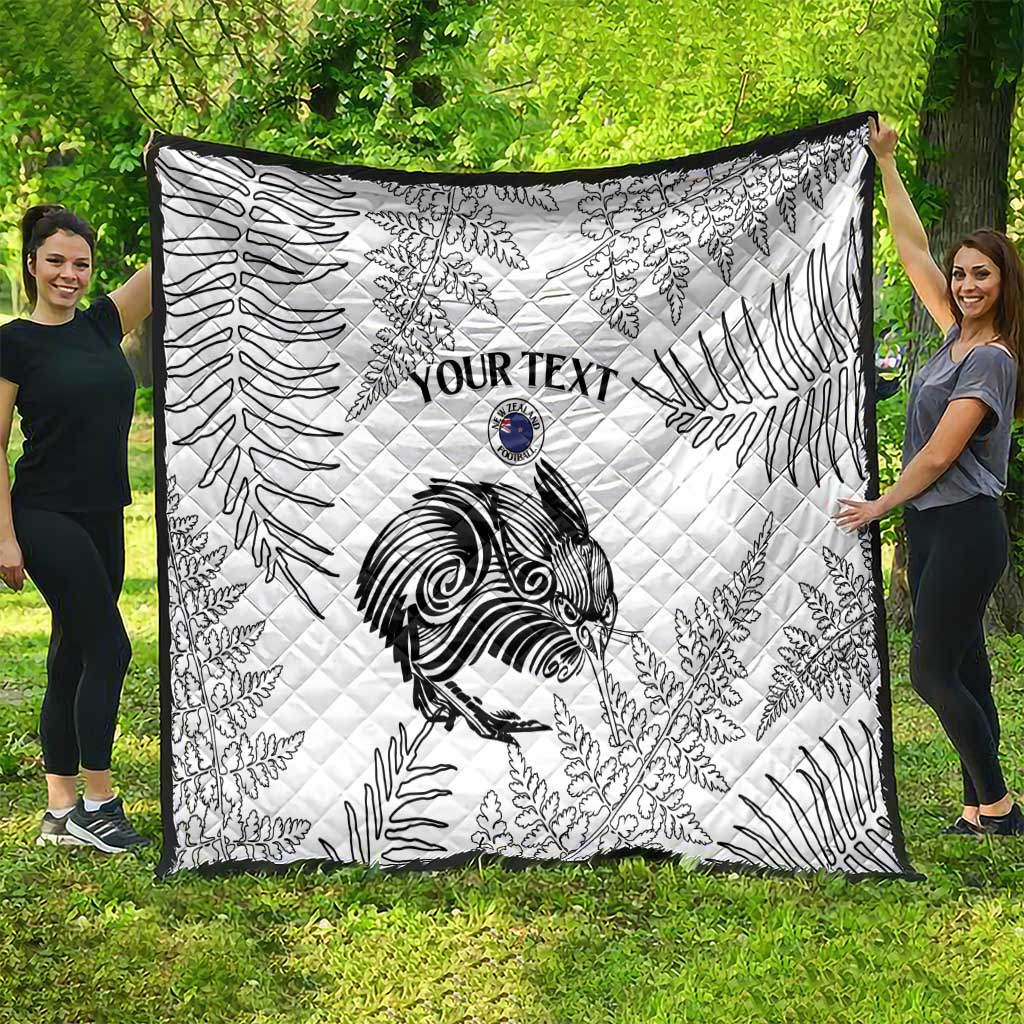 Custom New Zealand Kiwi Football Quilt Aotearoa Silver Fern LT14 - Polynesian Pride
