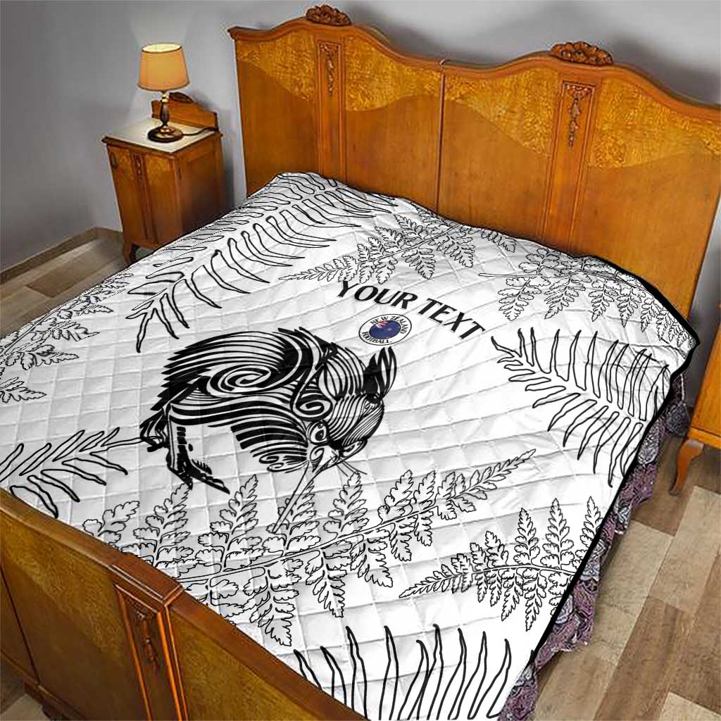 Custom New Zealand Kiwi Football Quilt Aotearoa Silver Fern LT14 - Polynesian Pride