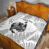 Custom New Zealand Kiwi Football Quilt Aotearoa Silver Fern LT14 - Polynesian Pride