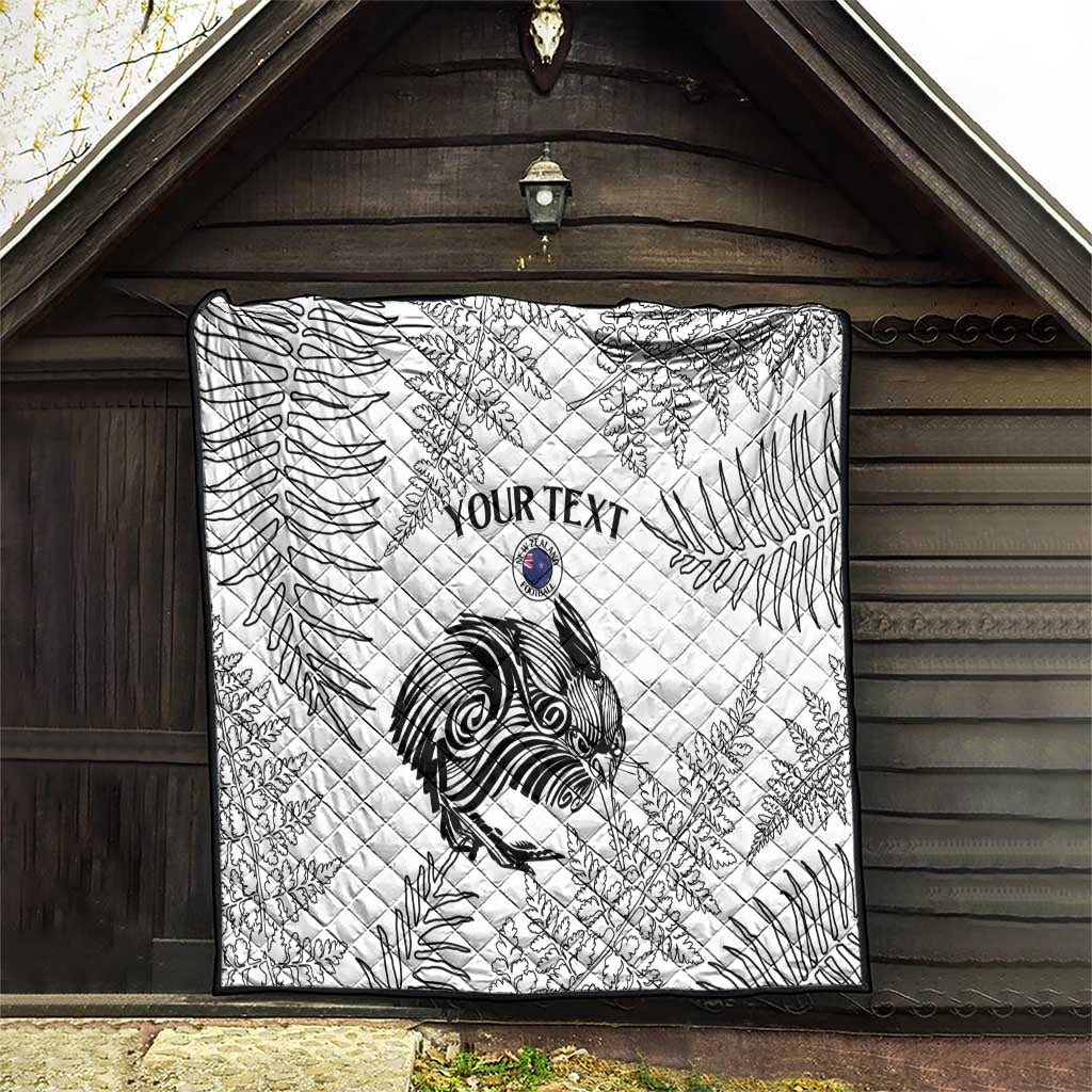 Custom New Zealand Kiwi Football Quilt Aotearoa Silver Fern LT14 - Polynesian Pride