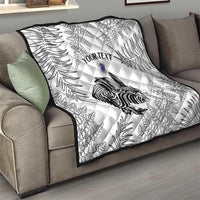 Custom New Zealand Kiwi Football Quilt Aotearoa Silver Fern LT14 - Polynesian Pride