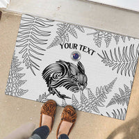 Custom New Zealand Kiwi Football Rubber Doormat Aotearoa Silver Fern LT14 - Polynesian Pride
