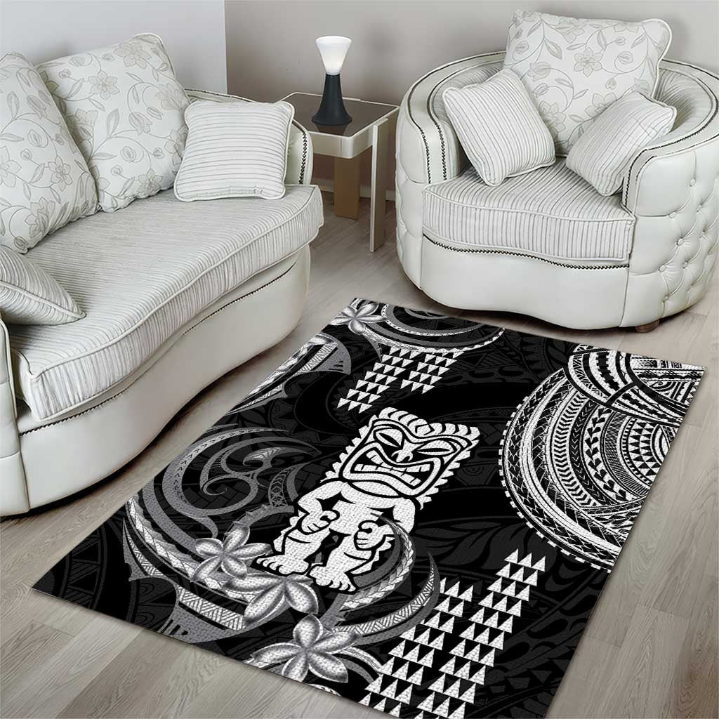 Hawaii Ku God Area Rug Kakau Mix Polynesian Tattoo