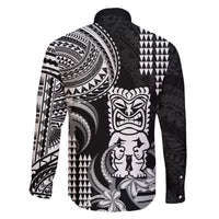 Hawaii Ku God Family Matching Off The Shoulder Long Sleeve Dress and Hawaiian Shirt Kakau Mix Polynesian Tattoo