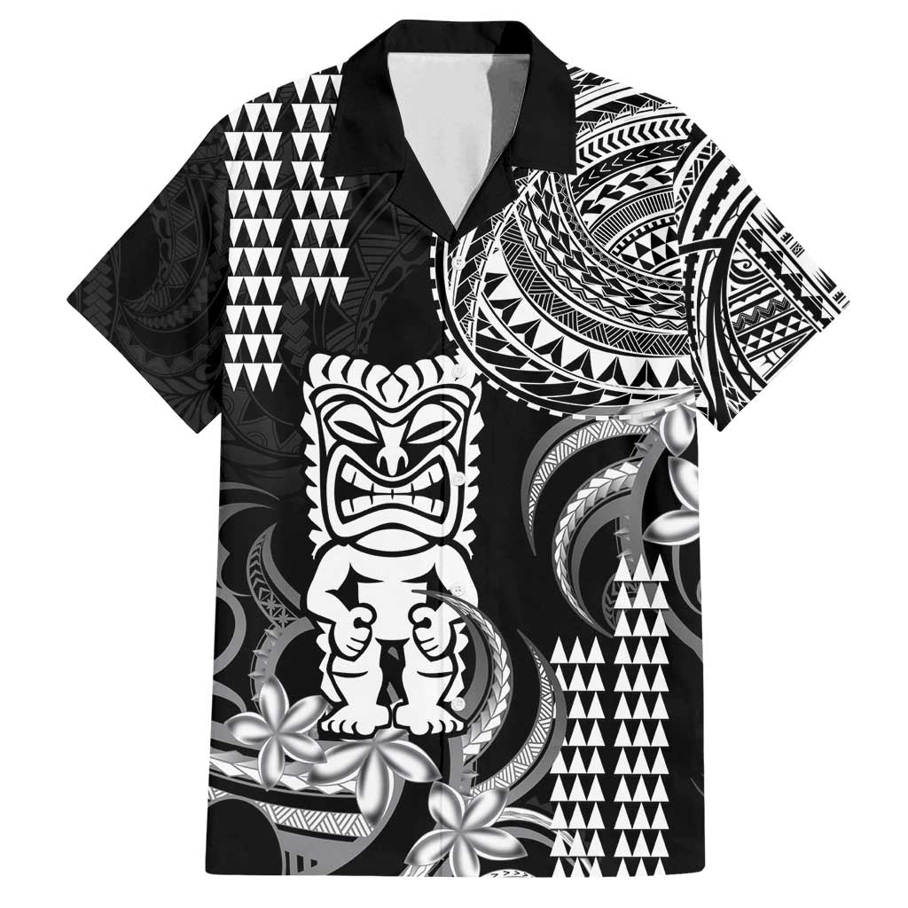 Hawaii Ku God Family Matching Off Shoulder Maxi Dress and Hawaiian Shirt Kakau Mix Polynesian Tattoo
