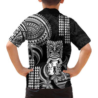Hawaii Ku God Family Matching Tank Maxi Dress and Hawaiian Shirt Kakau Mix Polynesian Tattoo