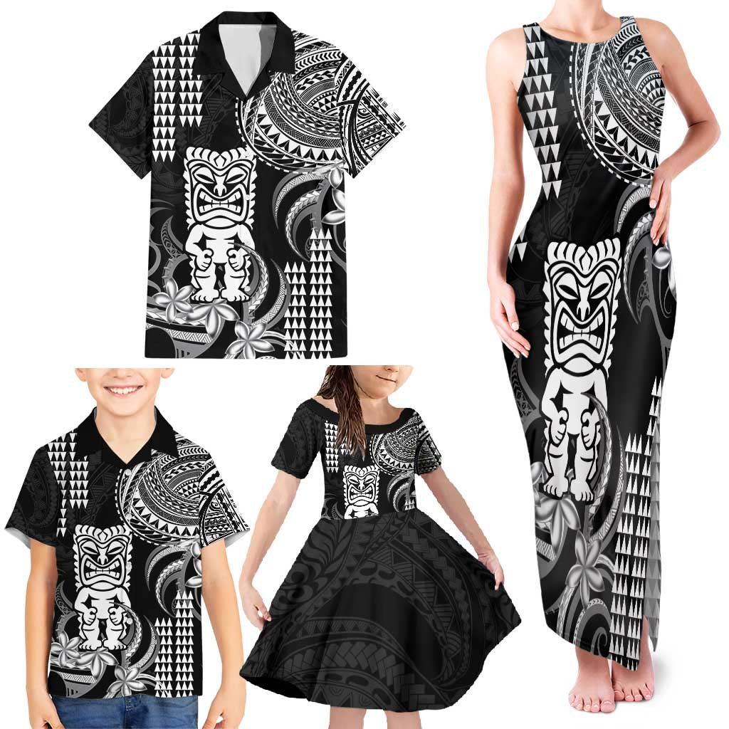 Hawaii Ku God Family Matching Tank Maxi Dress and Hawaiian Shirt Kakau Mix Polynesian Tattoo