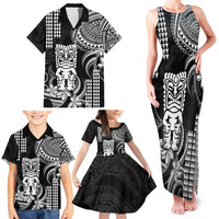 Hawaii Ku God Family Matching Tank Maxi Dress and Hawaiian Shirt Kakau Mix Polynesian Tattoo