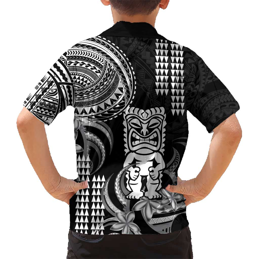 Hawaii Ku God Kid Hawaiian Shirt Kakau Mix Polynesian Tattoo