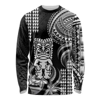 Hawaii Ku God Long Sleeve Shirt Kakau Mix Polynesian Tattoo LT14 Unisex Black - Polynesian Pride