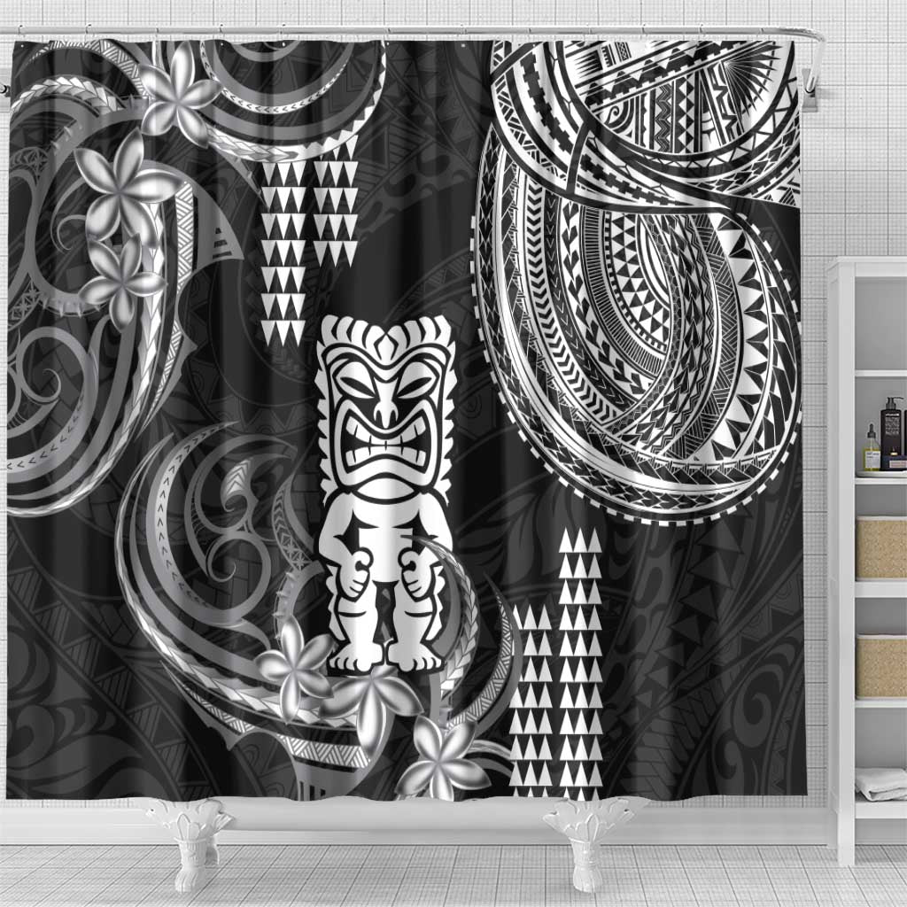 Hawaii Ku God Shower Curtain Kakau Mix Polynesian Tattoo