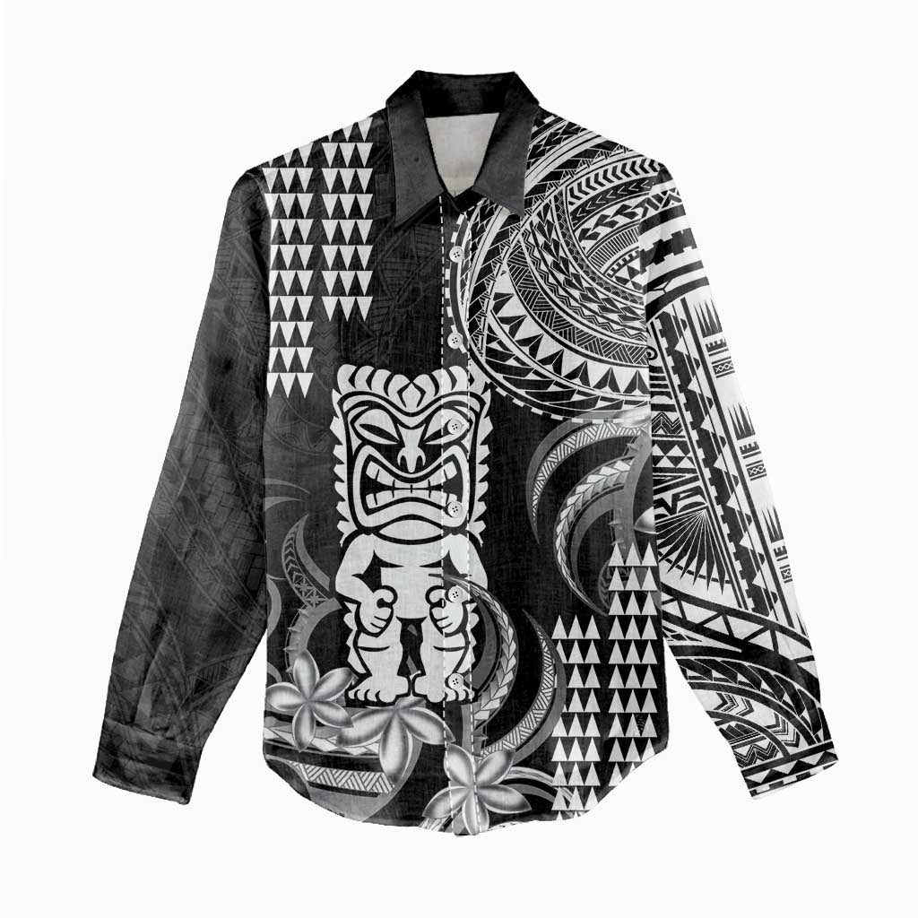 Hawaii Ku God Women Casual Shirt Kakau Mix Polynesian Tattoo