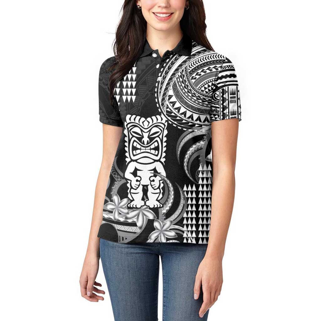Hawaii Ku God Women Polo Shirt Kakau Mix Polynesian Tattoo