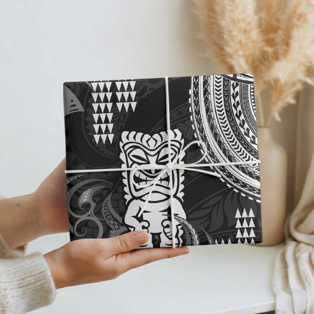Hawaii Ku God Wrapping Paper Kakau Mix Polynesian Tattoo - Polynesian Pride