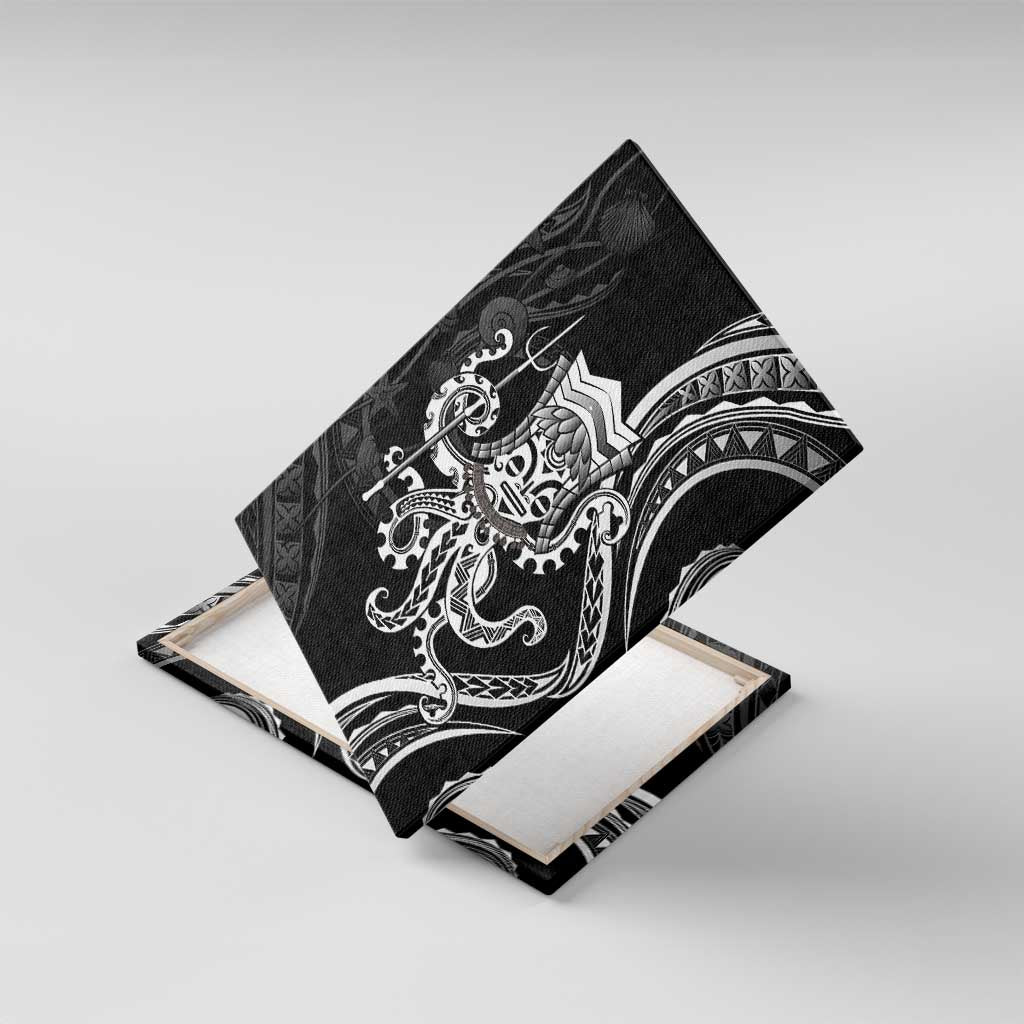 Black Hawaii Kanaloa God Canvas Wall Art Hawaiian Octopus