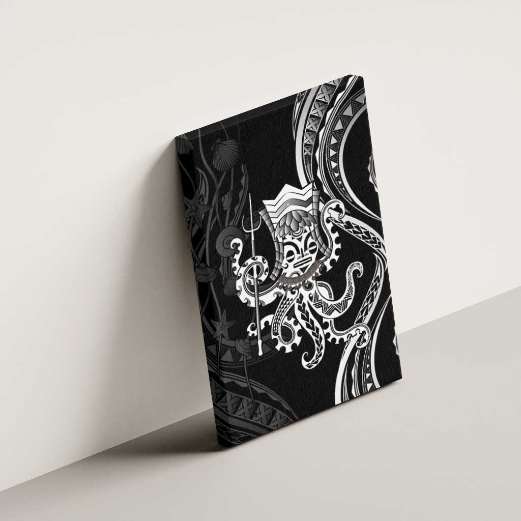 Black Hawaii Kanaloa God Canvas Wall Art Hawaiian Octopus