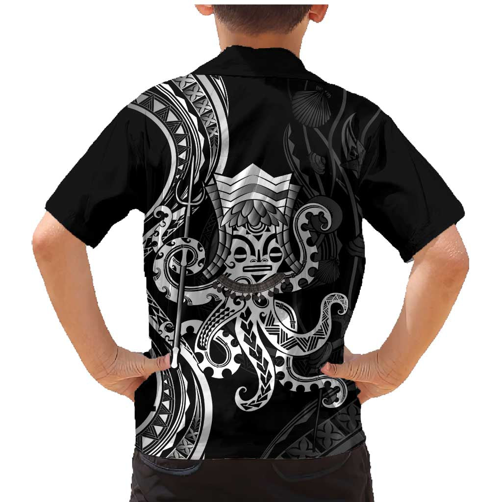 Black Hawaii Kanaloa God Family Matching Mermaid Dress and Hawaiian Shirt Hawaiian Octopus