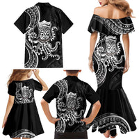 Black Hawaii Kanaloa God Family Matching Mermaid Dress and Hawaiian Shirt Hawaiian Octopus