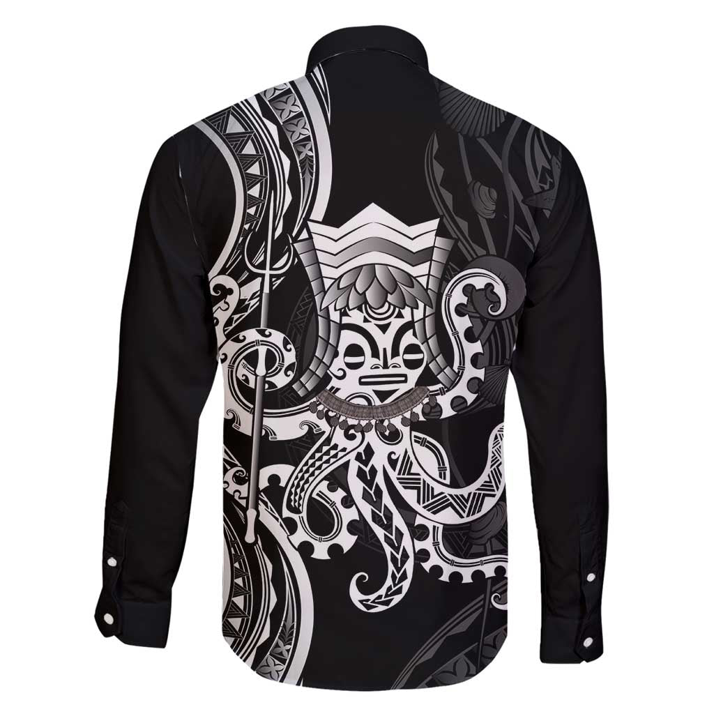 Black Hawaii Kanaloa God Family Matching Off Shoulder Short Dress and Hawaiian Shirt Hawaiian Octopus