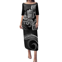 Black Hawaii Kanaloa God Family Matching Puletasi and Hawaiian Shirt Hawaiian Octopus