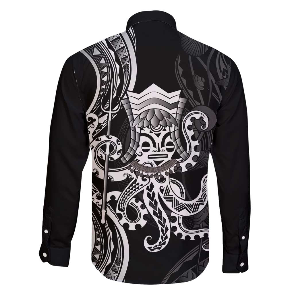 Black Hawaii Kanaloa God Family Matching Short Sleeve Bodycon Dress and Hawaiian Shirt Hawaiian Octopus